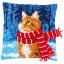 Coussin : Chat avec écharpe