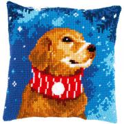 Coussin : Chien avec écharpe
