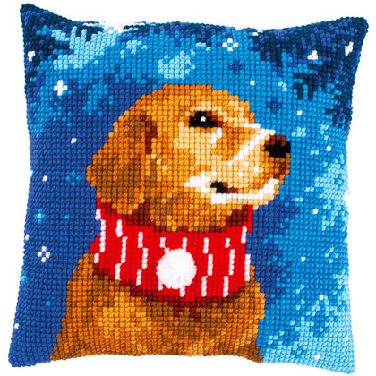 Coussin : Chien avec écharpe