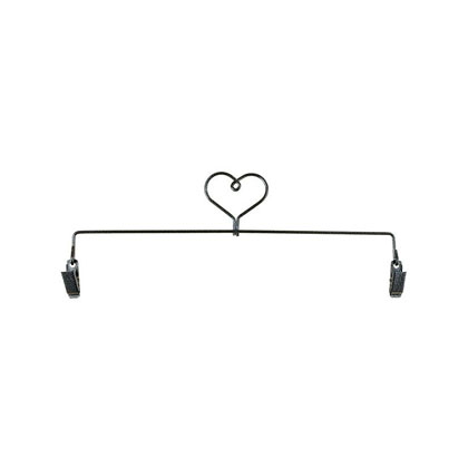 Support à broder fini - Heart Charcoal 12\"