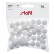 Balles d'ouate: 15mm.