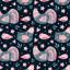 Pink Folk Chickens on Blue