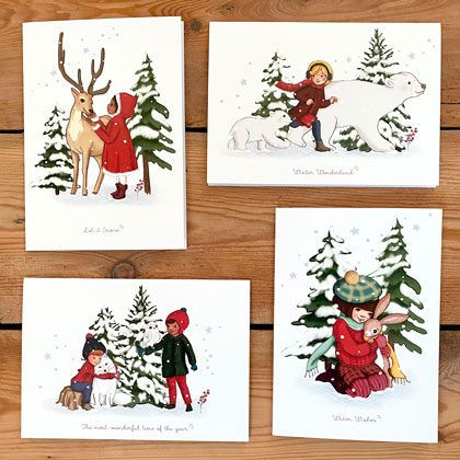 Pack de cartes de Noël - Jour de neige