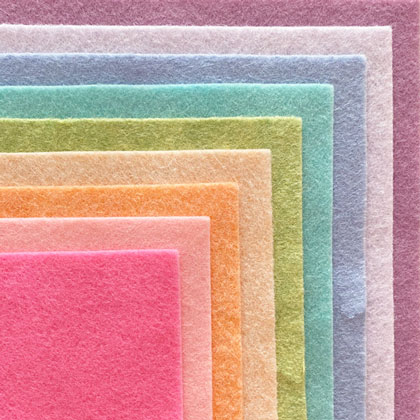 Assortiment de feutrine Licorne 15x15cm.