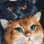Three Cats - Noir