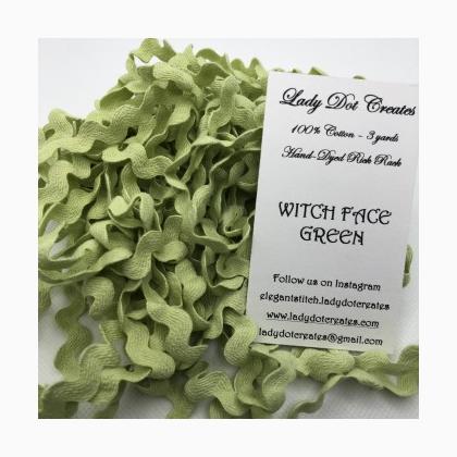 Witch Face Green 1/2 Rick Rack (3yds)