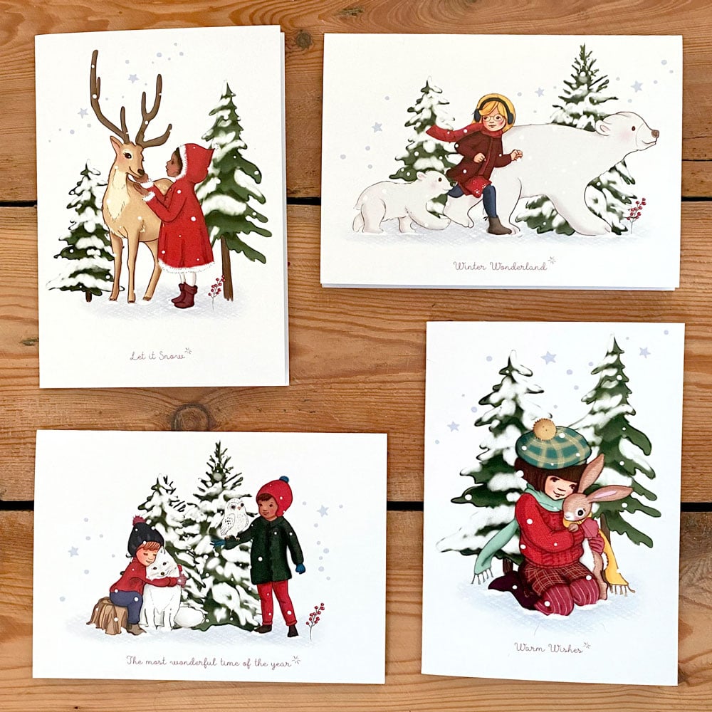 Pack de cartes de Noël - Jour de neige de Belle & Boo - Cartes et enveloppes  - Décorations, Papier, Couleurs - Casa Cenina