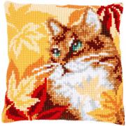 Coussin : Chat en automne