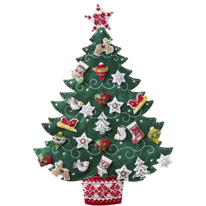 Nordic Tree Advent Calendar - Kit déco en feutrine