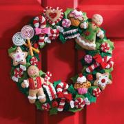 Kit Couronne en feutrine - Cookies and Candy Wreath