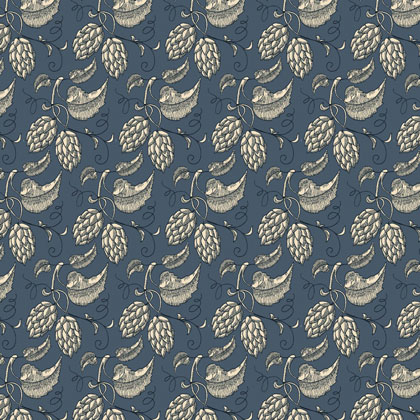 Country French - Motif végétal en bleue