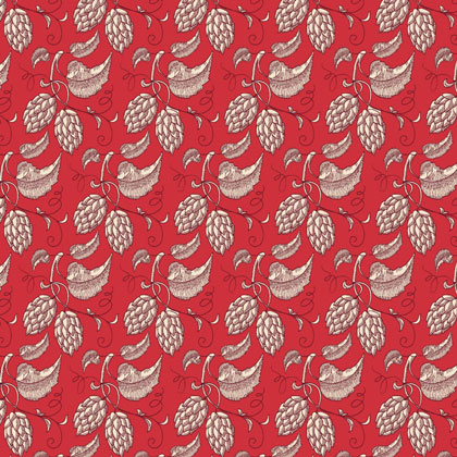 Country French - Motif végétal en rouge