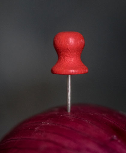 Punaises avec tête en bois rouges