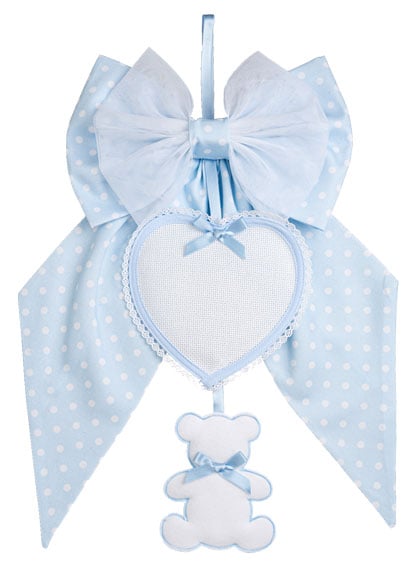 Ornement Naissance - Pois Baby Bear - Bleu Ciel
