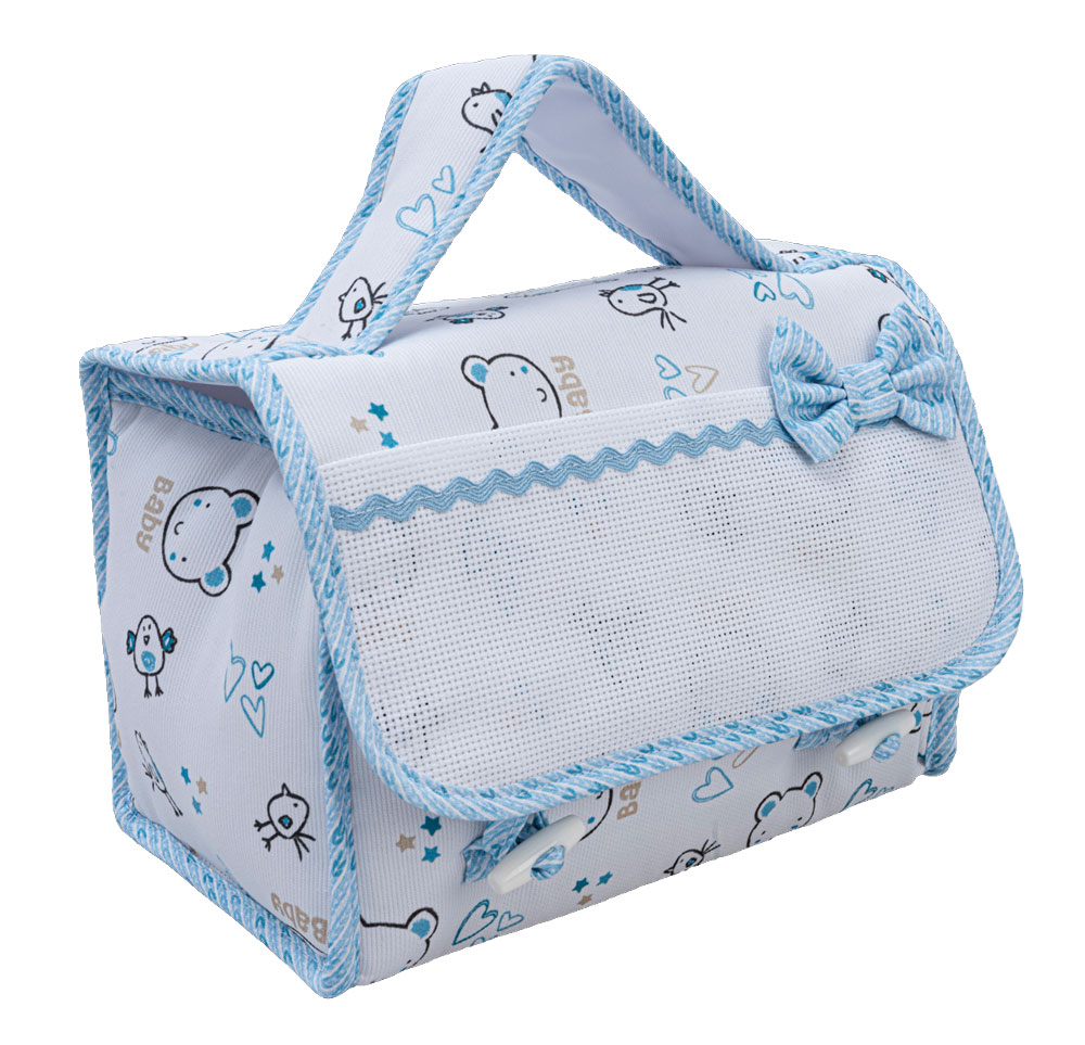 Trousse toilette - Baby Bear - Bleu Ciel de Filet - Enfants - Supports à  broder - Casa Cenina