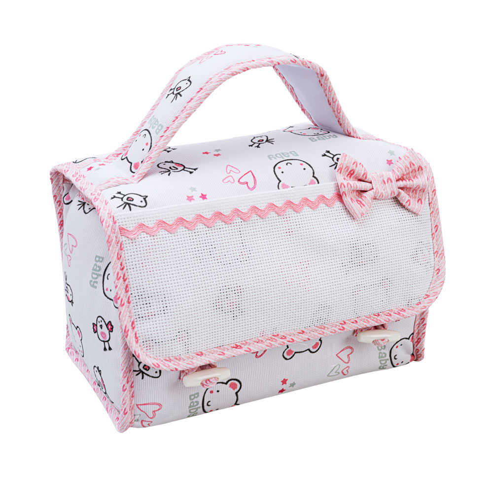 Trousse toilette - Baby Bear - Rose de Filet - Enfants - Supports à broder  - Casa Cenina