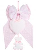 Ornement Naissance - Pois Baby Bear - Rose