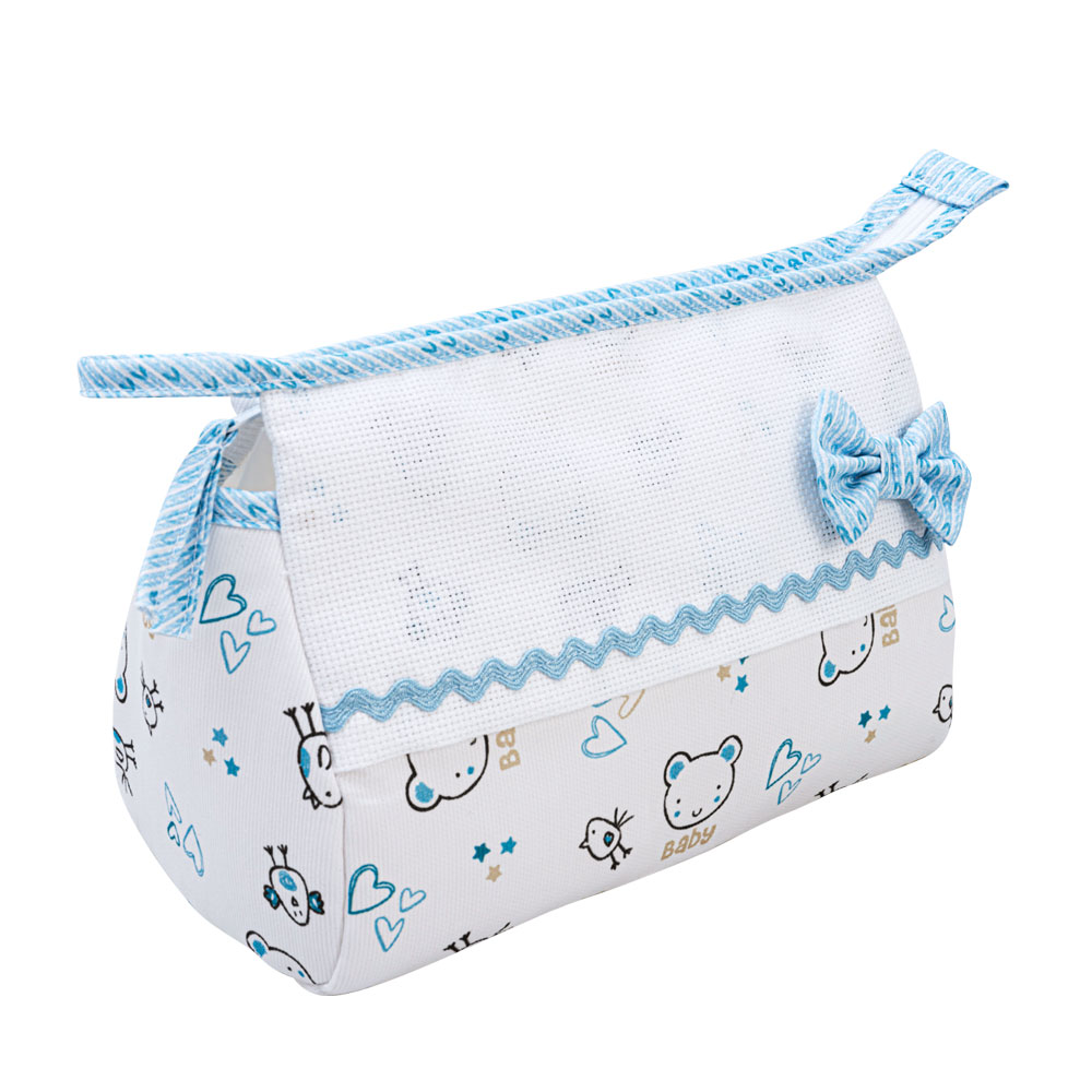 Trousse - Primi Passi - Bleu ciel de Filet - Enfants - Supports à broder -  Casa Cenina