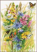 Fleurs sauvages et papillons