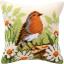 Coussin : Rouge-gorge