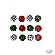 Christmas Plaid Buttons