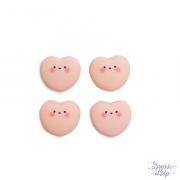 Cabochons Coeur Puff Résine