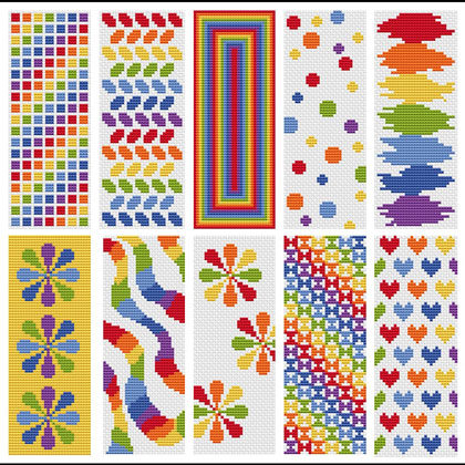 10 Rainbow bookmarks
