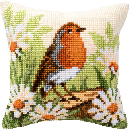 Coussin : Rouge-gorge