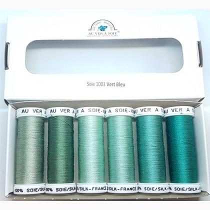 Soie 1003 - Pack 6 nuances - Vert Bleu