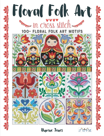 Floral Folk Art in Cross Stitch