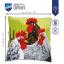 Coussin : Coq et poules