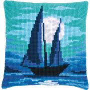 Coussin : Voilier au clair de lune