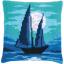 Coussin : Voilier au clair de lune
