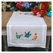 Chemin de table - Poulets colorés