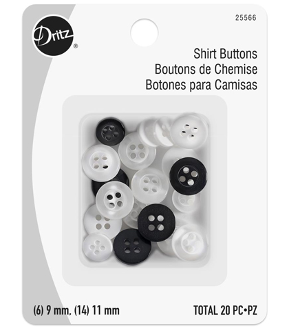 Boutons de Blouse - Blanche et noir