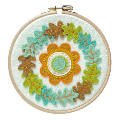 Kit Feutrine - Feiuelles & fleur d\'automne - avec tambur