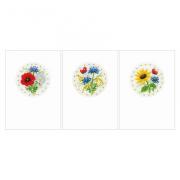 Cartes à broder : Fleurs des champs - Set de 3