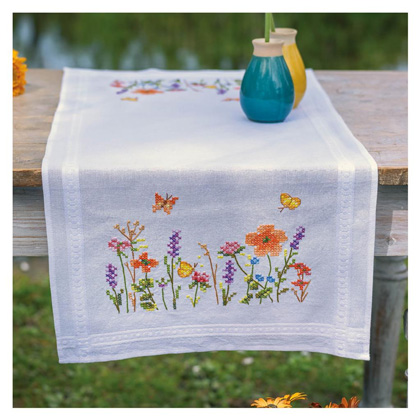 Chemin de table - Lavande et fleurs des champs