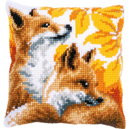 Coussin : Renards en automne