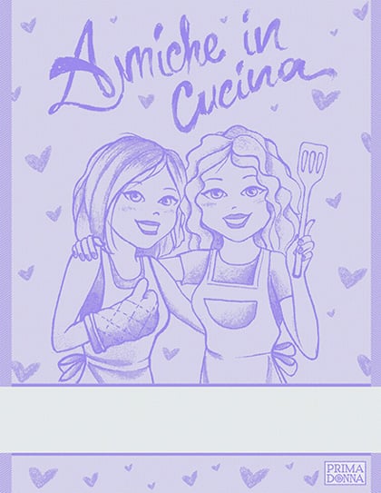 Serviette - Copines Dans La Cuisine - Lilas