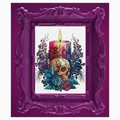 Candle Skull Roses