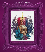 Candle Skull Roses