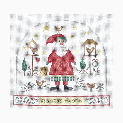 Santa\'s Flock Snow Globe