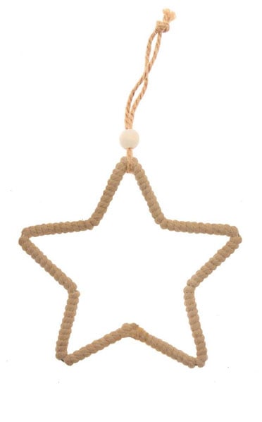 Étoile en bois et jute