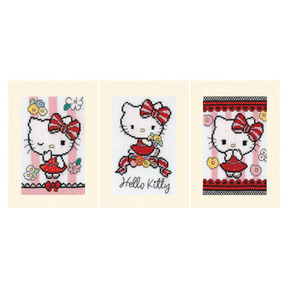 Cartes à broder : Hello Kitty Cuteness - Set de 3