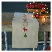 Chemin de table - Arbres de Noël à damier