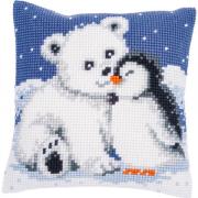 Coussin - Ours blanc et pingouin