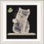 Cat with Butterfly - Noir