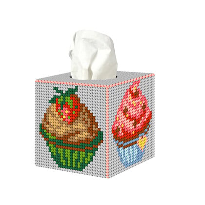 Couverture de boîte à mouchoirs Cupcakes