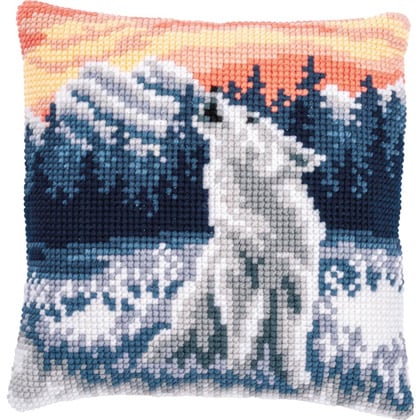 Coussin - Le loup en hiver